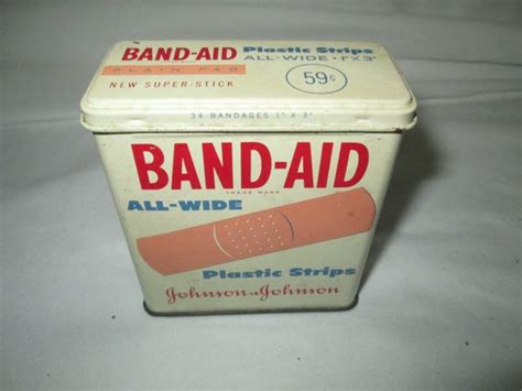 old metal band aid box code 6524|vintage metal band aid boxes.